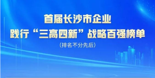 币游国际智能上榜首届长沙市企业践行“三高四新”战略百强榜单