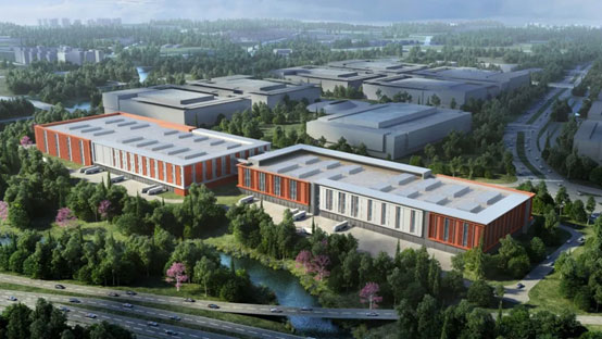 “币游国际绿”牵手“华为中国红”！币游国际智能高机装备集群助力华为团泊洼项目